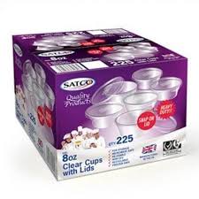Satco 8oz Round containers & lids 225s